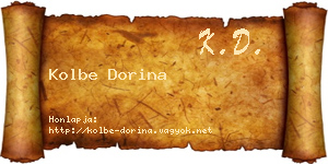 Kolbe Dorina névjegykártya